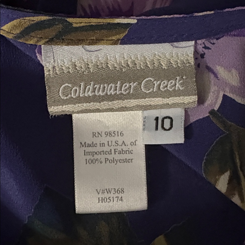 COLDWATER CREEK Purple Floral Maxi Dress Size 10 -- Career/Office/Academia - Picture 7 of 8